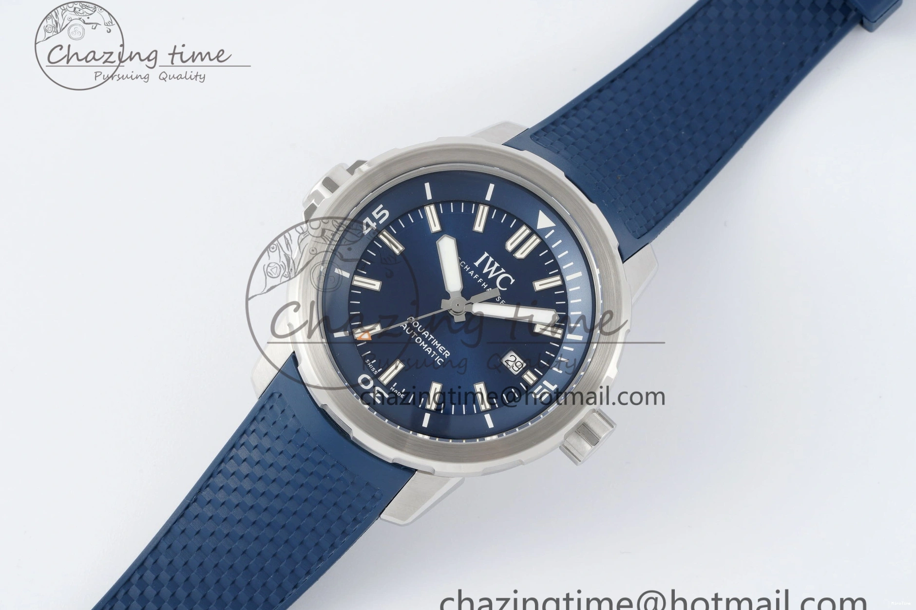 MIROTIME 0416 WellDesigned Aquatimer Automatic SS RSF 1:1 Best Edition Blue Dial on Blue Rubber Strap A 7057